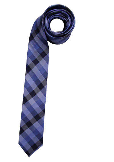 VENTI Krawatte aus reiner Seide 6 cm breit Karo nachtblau