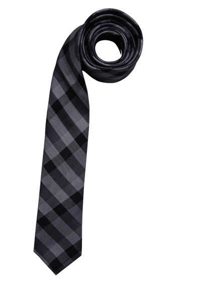 VENTI Krawatte aus reiner Seide 6 cm breit Karo schwarz