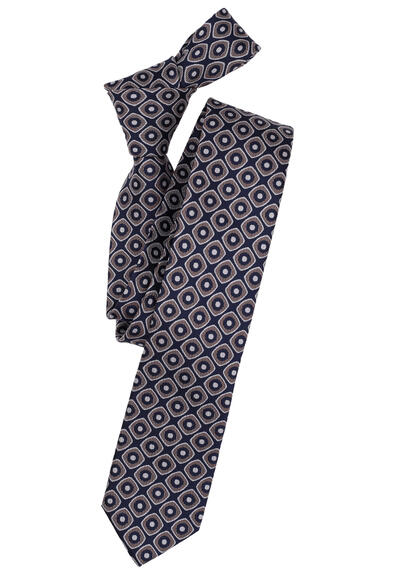 VENTI Krawatte aus reiner Seide 6 cm breit Muster braun