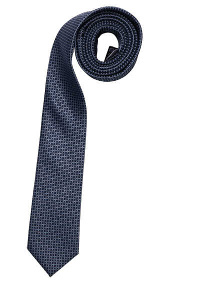 VENTI Krawatte aus reiner Seide 6 cm breit Muster dunkelblau