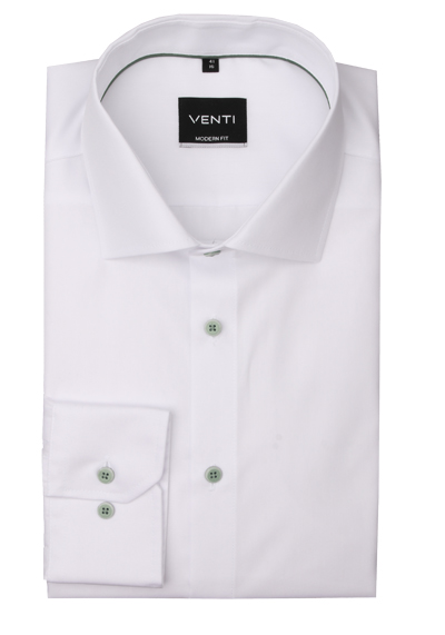 Produktbild für 'VENTI Modern Fit Hemd Langarm New Kent Kragen Popeline wei'