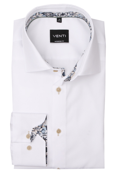 Produktbild für 'VENTI Modern Fit Hemd super langer Arm New Kent Kragen Popeline wei'