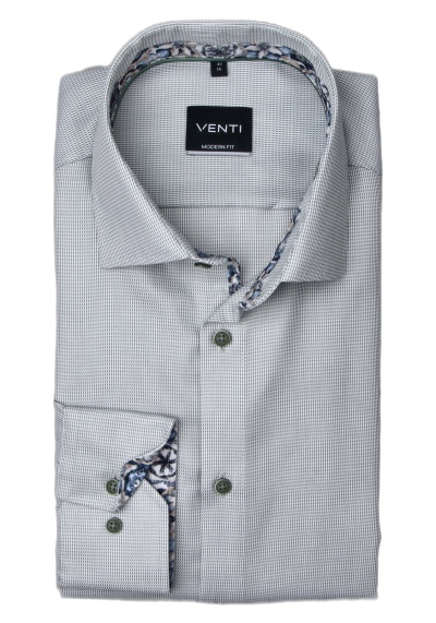 Produktbild für 'VENTI Modern Fit Hemd super langer Arm New Kent Kragen Twill Muster grn'