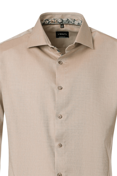 Produktbild f�r 'VENTI Modern Fit Hemd Langarm New Kent Kragen Natte hellblraun'