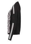 Produktbild fr 'BETTY BARCLAY Langarm Shirtjacke Rundhals Steppung Webeinstze Animalprint schwarz/grau'