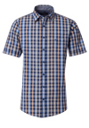 Produktbild fr 'CASAMODA Casual Fit Hemd Halbarm New Kent Kragen Karo blau'