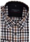 Produktbild fr 'CASAMODA Casual Fit Hemd super langer Arm Button Down Kragen Karo braun'