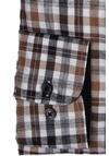 Produktbild fr 'CASAMODA Casual Fit Hemd super langer Arm Button Down Kragen Karo braun'