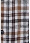 Produktbild fr 'CASAMODA Casual Fit Hemd super langer Arm Button Down Kragen Karo braun'