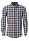Produktbild fr 'CASAMODA Casual Fit Hemd super langer Arm New Kent Kragen Karo blau'