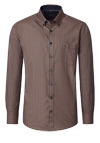 Produktbild f�r 'CASAMODA Casual Fit Hemd Langarm Button Down Kragen Streifen Muster braun'