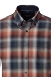 Produktbild f�r 'CASAMODA Casual Fit Hemd Langarm Button Down Kragen Karo braun'