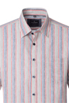 Produktbild f�r 'CASAMODA Casual Fit Hemd Halbarm New Kent Kragen Leinenmix Streifen blau'