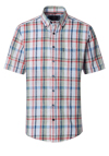 Produktbild f�r 'CASAMODA Casual Fit Hemd Halbarm Button Down Kragen Leinenmix Karo rot'