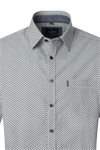 Produktbild f�r 'CASAMODA Casual Fit Hemd Halbarm New Kent Kragen Leinenmix Muster blau'