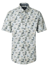 Produktbild f�r 'CASAMODA Casual Fit Hemd Halbarm Button Down Kragen Palmenmuster blau'