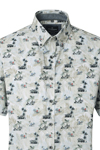 Produktbild f�r 'CASAMODA Casual Fit Hemd Halbarm Button Down Kragen Palmenmuster blau'