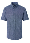 Produktbild f�r 'CASAMODA Casual Fit Hemd Halbarm Button Down Kragen Leinenmix blau'