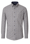 Produktbild fr 'CASAMODA Casual Fit Hemd Langarm Under Button Down Kragen Muster blau'