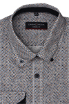 Produktbild fr 'CASAMODA Casual Fit Hemd Langarm Button Down Kragen Muster blau'