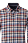 Produktbild f�r 'CASAMODA Casual Fit Hemd Langarm New Kent Kragen Flanell Multikaro blau'