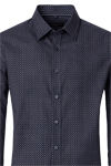Produktbild f�r 'CASAMODA Casual Fit Hemd Langarm New Kent Kragen Muster dunkelblau'