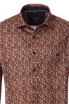 Produktbild f�r 'CASAMODA Casual Fit Hemd Langarm New Kent Kragen Muster terracotta'
