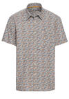 Produktbild fr 'CAMEL ACTIVE Modern Fit Hemd Halbarm Basic Kent Kragen Muster oliv'