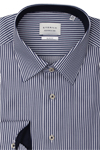 Produktbild fr 'ETERNA Slim Fit Dynamic Cotton Hemd extra langer Arm Streifen dunkelblau'