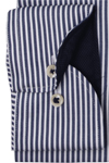 Produktbild fr 'ETERNA Slim Fit Dynamic Cotton Hemd extra langer Arm Streifen dunkelblau'