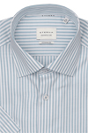 Produktbild fr 'ETERNA Modern Fit Hemd Halbarm New Kent Kragen Fil a Fil Streifen grn'