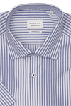 Produktbild fr 'ETERNA Modern Fit Hemd Halbarm New Kent Kragen Fil a Fil Streifen blau'