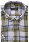 Produktbild fr 'ETERNA Comfort Fit Hemd Halbarm Button Down Kragen Seersucker Karo grn'