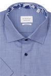 Produktbild f�r 'ETERNA Modern Fit Hemd Halbarm New Kent Kragen Struktur mittelblau'