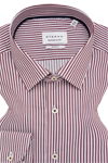 Produktbild f�r 'ETERNA Slim Fit Dynamic Cotton Hemd Langarm Twill Streifen rot'