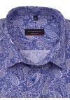 Produktbild fr 'ETERNA Modern Fit Hemd extra kurz Arm New Kent Kragen Muster blau'