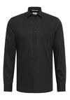Produktbild fr 'ETERNA Slim Fit Hemd Langarm New Kent Kragen Popeline schwarz'