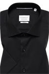 Produktbild fr 'ETERNA Slim Fit Hemd Halbarm New Kent Kragen Popeline schwarz'
