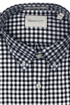 Produktbild fr 'GANT Regular Hemd Langarm Button Down Kragen Karo schwarz'