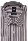 Produktbild fr 'BOSS Slim Fit Hemd H-HANK-C1 extra langer Arm New Kent Kragen Streifen schwarz'