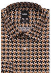 Produktbild fr 'BOSS Slim Fit Hemd H-HANK Langarm New Kent Kragen Muster braun'