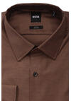Produktbild fr 'BOSS Slim Fit Hemd HANK Langarm New Kent Kragen camel'