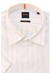 Produktbild fr 'BOSS Regular Fit Hemd RASH Halbarm New Kent Kragen Streifen wei'