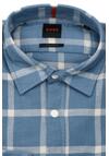 Produktbild fr 'BOSS Regular Fit Hemd RIOU Langarm New Kent Kragen Karo hellblau'
