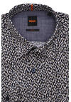 Produktbild fr 'BOSS Slim Fit Hemd MAGNETON Langarm New Kent Kragen Stretch Muster dunkelblau'