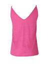 Produktbild fr 'INDI & COLD Top ohne Arm V-Ausschnitt Leinen pink'