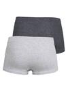 Produktbild fr 'JOCKEY Short Pants Bund mit Logoschriftzug Doppelpack schwarz/grau'