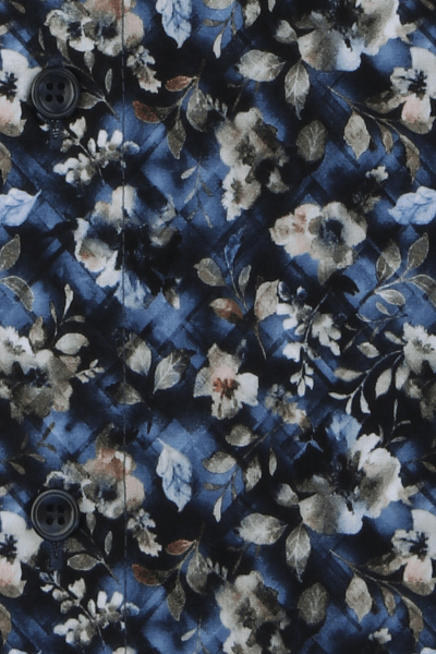 Produktbild f�r 'MARVELIS Modern Fit Hemd Langarm New Kent Kragen Blumenmuster dunkelblau'