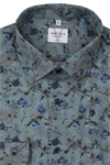 Produktbild f�r 'MARVELIS Modern Fit Hemd Langarm New Kent Kragen Muster gr�n'