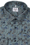 Produktbild f�r 'MARVELIS Modern Fit Hemd extra langer Arm New Kent Kragen Blumenmuster gr�n'